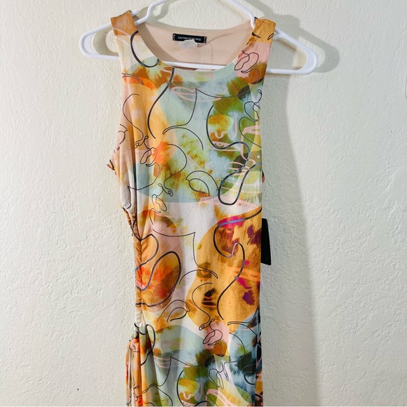 NWT Caution to the Wind Women Multicolor Artsy Sleeveless Bodycon Dress Medium - Picture 4 of 9